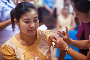 Medical volunteers providing care to patients in Leyte, Philippines